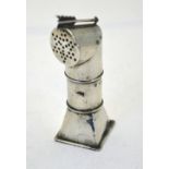 A Victorian silver novelty pepper pot in the form of a Dorade box (ship's ventilator), Harwood,
