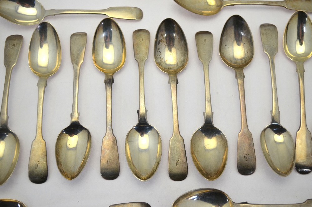 Nine early Victorian silver fiddle pattern teaspoons, Andrew Davidson, Edinburgh 1840, - Image 2 of 3