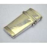 A George III silver lancet case, the hinged top with spring catch,