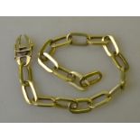 A yellow metal linked bracelet stamped 585 approx 21g Condition Report In need of