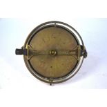 A large brass Pelorus compass (course corrector) by H Hughes of London, on gimbal frame, 31 cm diam,