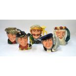 Five large Royal Doulton character jugs - Capt Ahab D6500; The Walrus & Carpenter D6600;