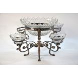 A Victorian electroplated epergne in the Adam manner,