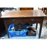 An 18th century oak two drawer gateleg side supper table,