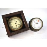 A Mercer Ships clock with jury-rigged electric bells,