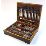 An oak canteen of Elkington Plate flatware and cutlery,