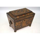 A Georgian penwork tea caddy,