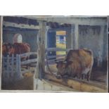 Harry Napper - Six good unframed watercolours of cattle and landscapes (folio)