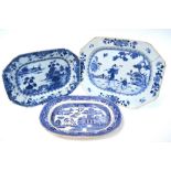 Two Chinese Export dishes: one decorated with two figures in a garden,
