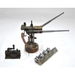 A scarce Ship's gun calibration jig with twin machine-turned barrels and brass dials to/w a