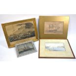 19th century lithograph 'The Channel Fleet in a Gale', January 9th 1874, after Snell,