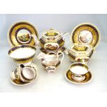 A Ridgway rare shaped octagonal part tea service, circa 1825,