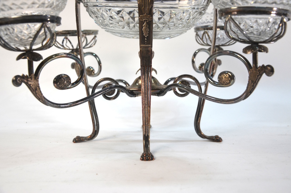 A Victorian electroplated epergne in the Adam manner, - Image 3 of 4