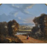 English school - A pair of pastoral views with figures, oil on canvas,