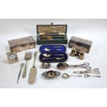 A silver Albany pattern Christening spoon and fork in fitted case, James Deakin & Sons,