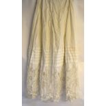 A Victorian cotton petticoat with deep cut-out work to hem, a Victorian nightdress,