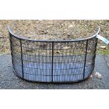 A Regency polished steel-wired spark guard of concave form with steel panel back,