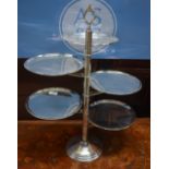 An electroplated five-tier cake stand with rotating brackets
