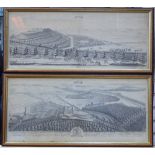 Two engravings of prospects of Belvoir Castle, 1731,