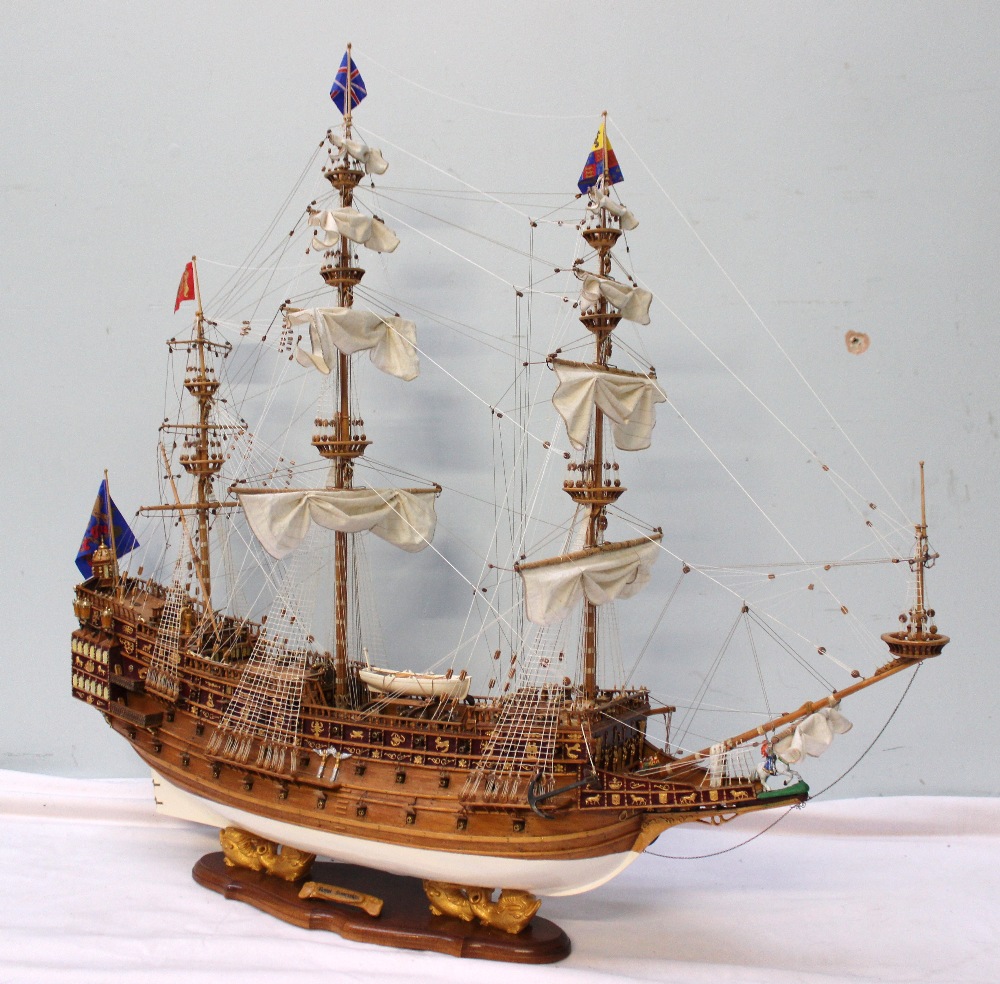 A scratch built model of the war ship The Royal Sovereign,