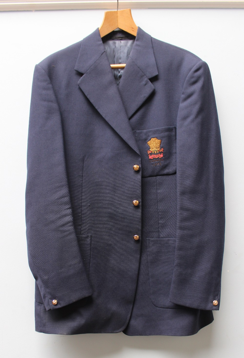Allan Martin - 1973 Wales tour to Canada team blazer - Prince of Wales feather  embroidered crest, - Image 2 of 2