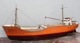 A model of the boat `Mercantic`, of wooden construction,