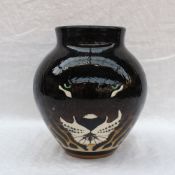 A Dennis China Works pottery trial Mr T Vase decorated in the Ocelot head pattern,
