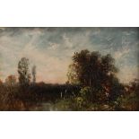 19th Century British School
A landscape scene with a river in the foreground
Oil on board
12 x 20cm