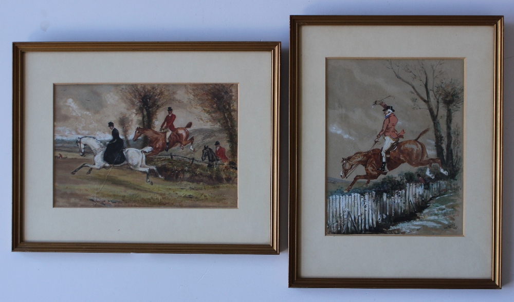 James Murray
A huntsman jumping a fence
Watercolour
Signed and dated 1892
22 x 17cm
Together with