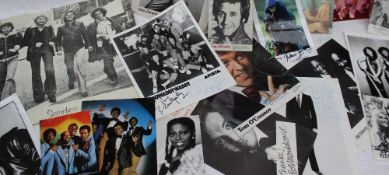 Assorted autographed photographs including Roy Orbison, The Drifters, Tony Christie etc.
