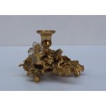 A continental gilt metal and crystal set candlestick,