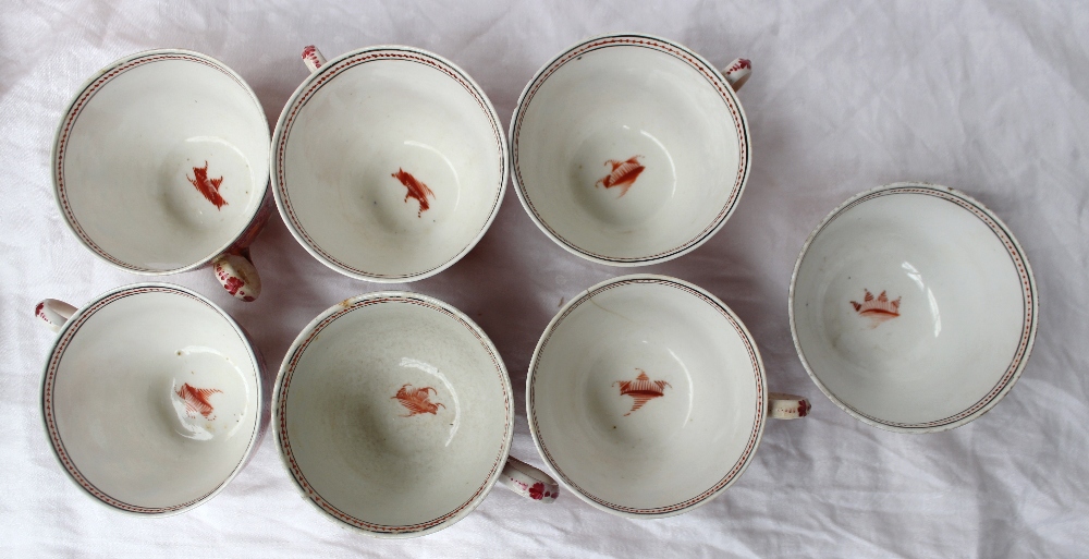 A late 18th century Newhall part tea and coffee service with chinoiserie decoration, - Image 8 of 10