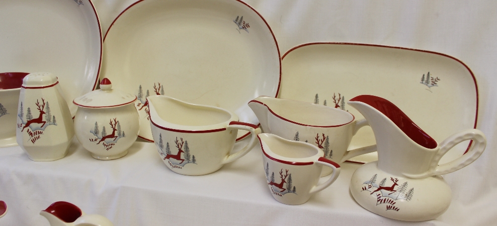 A Crown Devon 'Stockholm' pattern part tea and dinner set including meat plates, covered tureens, - Image 5 of 10