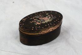 A 19th century inlaid horn snuff box,