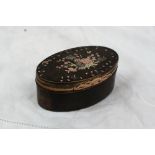 A 19th century inlaid horn snuff box,