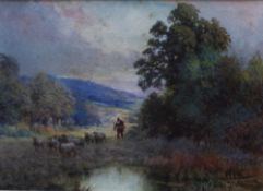 Frank Corbyn Price
A shepherd and sheep in a landscape
Watercolour
Signed
13.