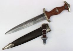 A reproduction Nazi SA dagger with regulation hilt, 'Alles fur Deutchland', etched blade,