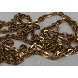 An 18ct yellow gold chain, with flattened oval links, 70cm long,