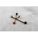 A 15ct yellow gold Southern Cross Brooch, set with a ruby, sapphire,