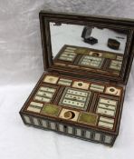An Anglo Indian work box decorated with ivory and sadeli work,