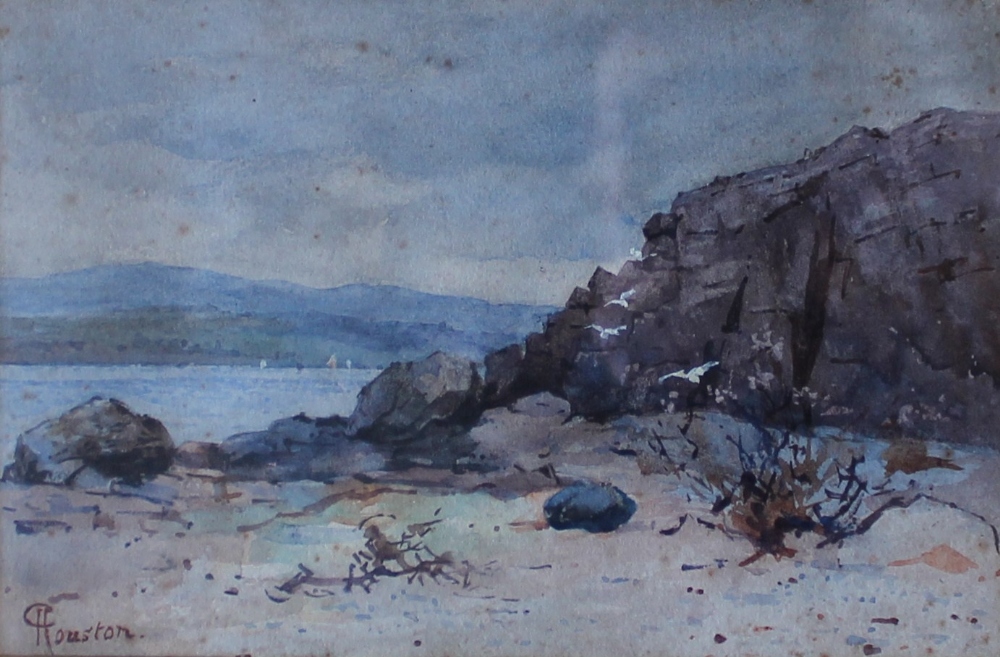 G Houston
A beach scene
Watercolour
Signed
15 x 23cm