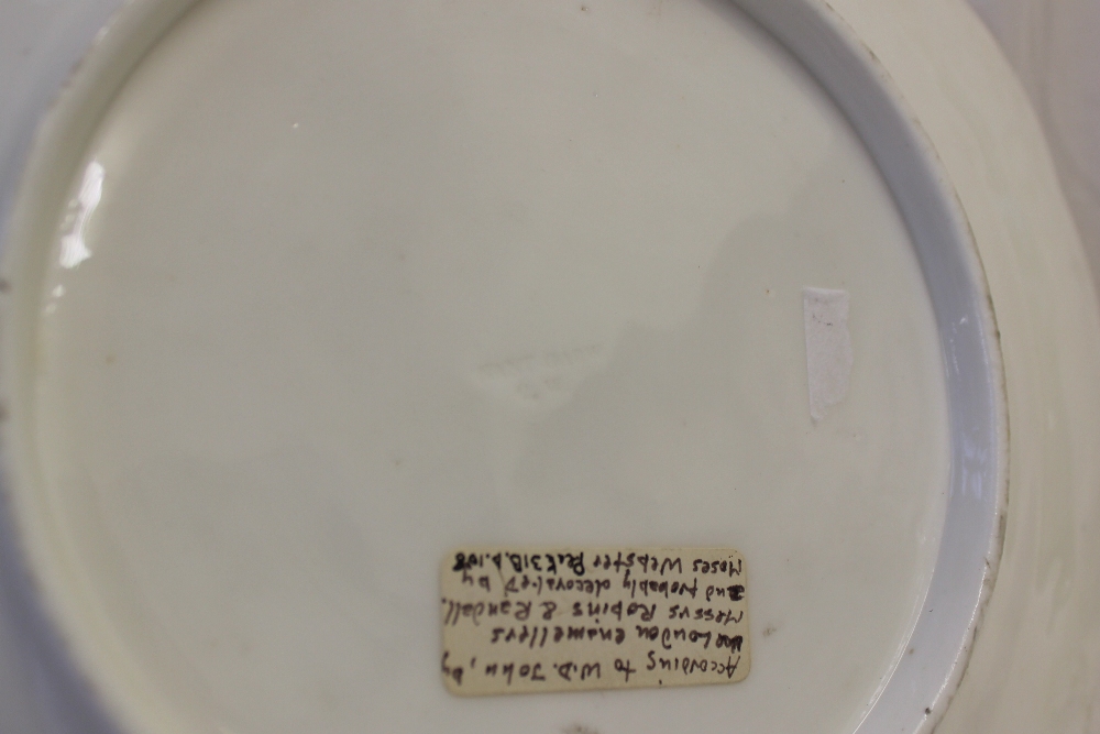 A Nantgarw porcelain plate decorated with birds and sprays of garden flowers to a moulded and gilt - Image 5 of 5