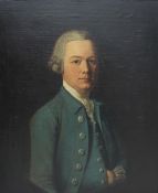 18th century British School
Head and shoulders portrait of a gentleman in a blue coat
Oil on