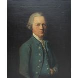 18th century British School
Head and shoulders portrait of a gentleman in a blue coat
Oil on