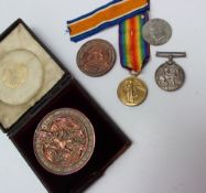 Two World War I medals, issued to J. 71880 J.H.Watts A.B.R.