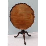 A George III mahogany tripod table,