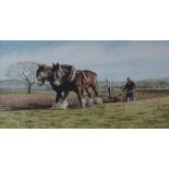 David Sque
Shire horses ploughing
Watercolour
Signed
27 x 52cm