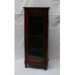 A 19th century continental walnut inlaid display cabinet,