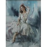 Gordon King
A young lady seated 
Watercolour
Signed
35 x 27cm