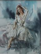 Gordon King
A young lady seated 
Watercolour
Signed
35 x 27cm